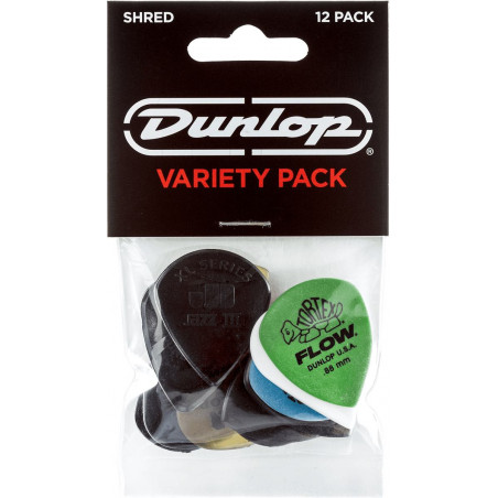 Dunlop PVP118 - Player's Pack de 12 Médiators Variés Shred
