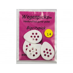 Wegen picks Big City 1,4 mm - pack 4 mediators - Blancs