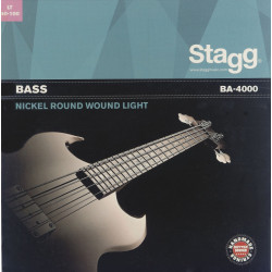 Stagg BA-4000 - Jeu de cordes en acier nickelé, filé rond pour guitare basse