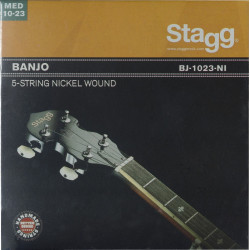 Stagg BJ-1023-NI - Jeu de cordes nickelés pour banjo à 5-cordes