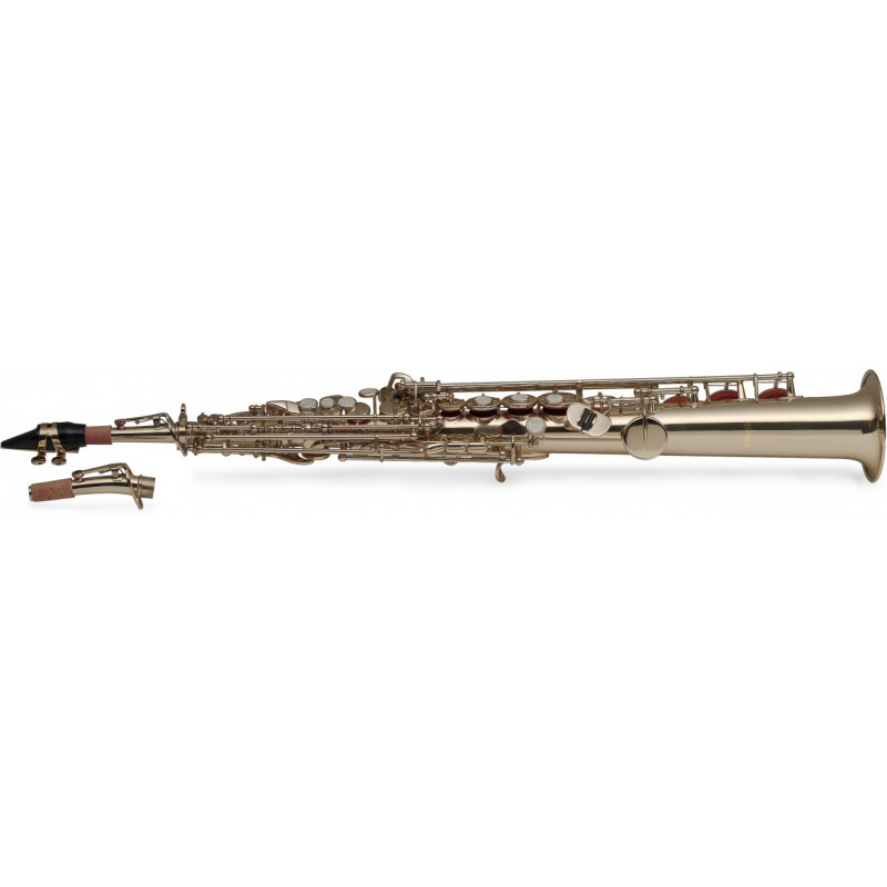 Stagg WS-SS225S - Saxophone soprano Sib, 2 bocaux: droit et courbe