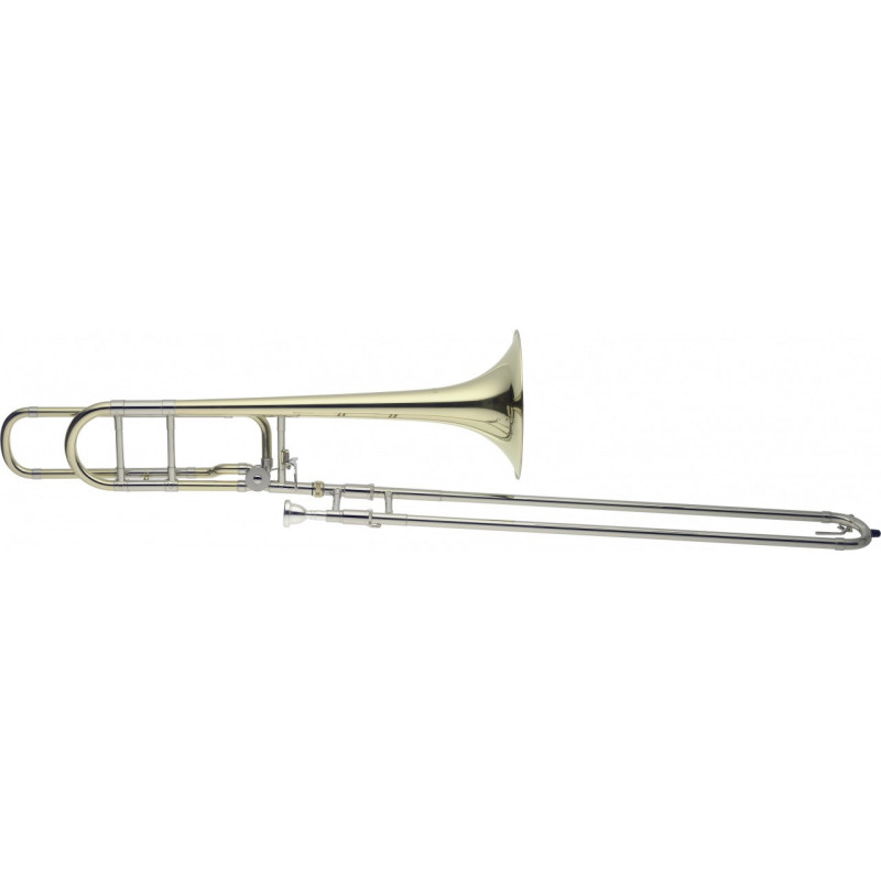 Levante LV-TB5415 - Professionnel Trombone à coulisse ténor en Sib et Fa, open wrap, perce L