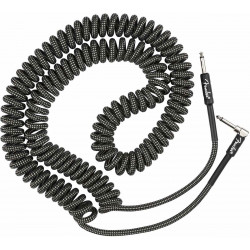 Fender Câble professionnel spiralé tweed gris - droit/coudé - 9 m