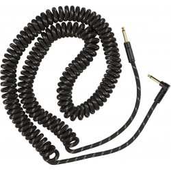 Fender Câble Deluxe spiralé tweed noir - droit/coudé - 9 m