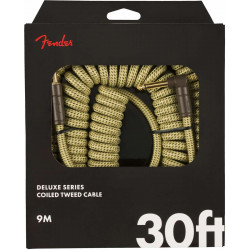 Fender Câble Deluxe spiralé tweed jaune - droit/coudé - 9 m