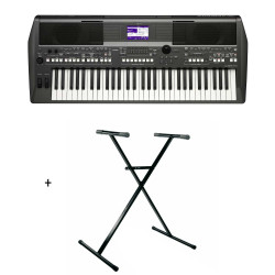 Pack Yamaha PSR-S670 - Clavier arrangeur  61 touches + stand en X