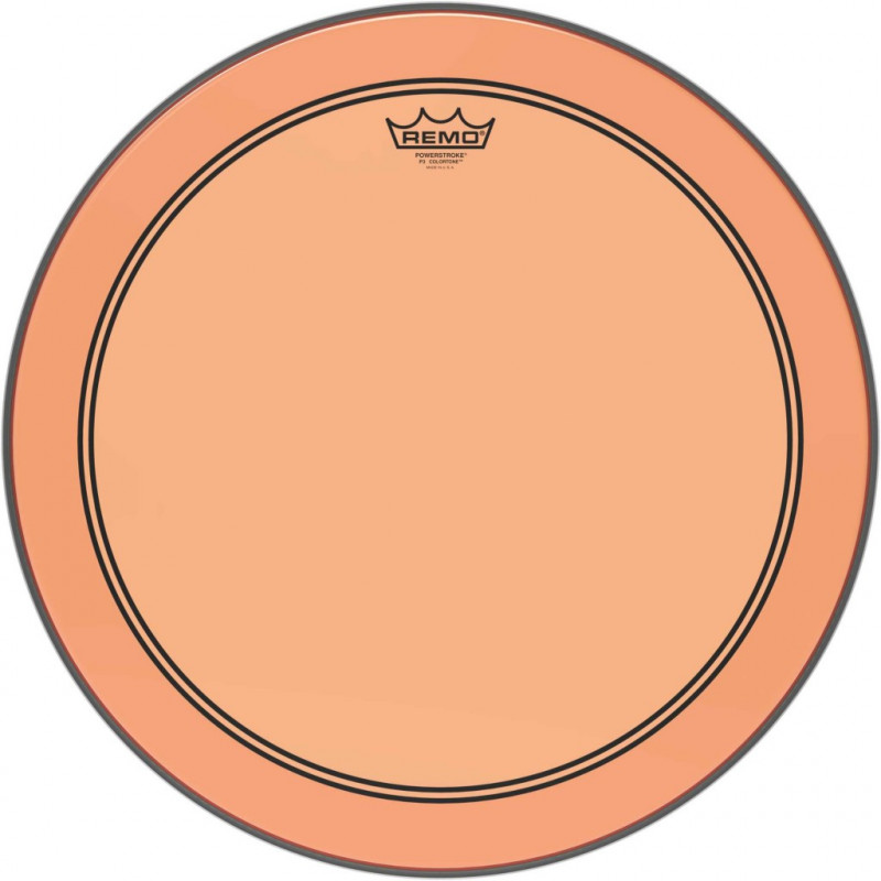 Remo P3-1318-CT-OG - Peau de frappe Powerstroke 3 Colortone pour grosse caisse, orange, 18"