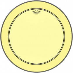 Remo P3-1322-CT-YE - Peau de frappe Powerstroke 3 Colortone pour grosse caisse, jaune, 22", avec trou décentré de 5