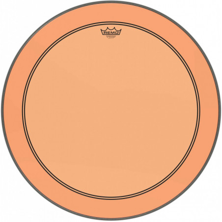 Remo P3-1326-CT-OG - Peau de frappe Powerstroke 3 Colortone pour grosse caisse, orange, 26", avec trou décentré de 5