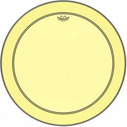 Remo P3-1326-CT-YE - Peau de frappe Powerstroke 3 Colortone pour grosse caisse, jaune, 26", avec trou décentré de 5