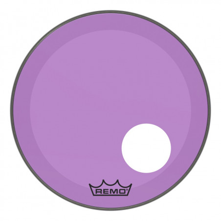 Remo P3-1320-CT-PUOH - Peau de frappe Powerstroke 3 Colortone pour grosse caisse, violet, 20", avec trou décentré de 5