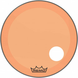 Remo P3-1326-CT-OGOH - Peau de frappe Powerstroke 3 Colortone pour grosse caisse, orange, 26", avec trou décentré de 5