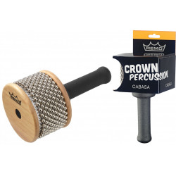 Remo CR-P001-00 - Cabasse en bois de couleur naturelle de taille moyenne, poignée en caoutchouc noir, Crown Percussion