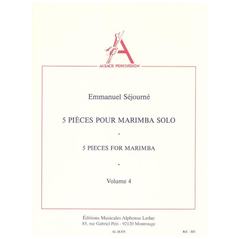 5 pièces pour Marimba Solo - Volume 4 - E. Séjourné