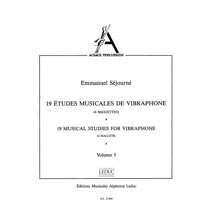 19 Musical Studies for Vibraphone - Volume 5 - E. Séjourné