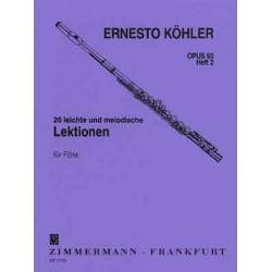 20 exercices mélodiques faciles progressifs Opus 93 - Volume 2-  E. Köhler - Flute traversière