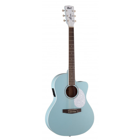 Cort Jade Classic - Guitare électro-acoustique série JADE - Bleu ciel pores ouverts (+housse)