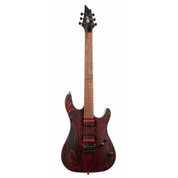 Cort KX300 ETCHED - Guitare électrique série KX - Noir et rouge