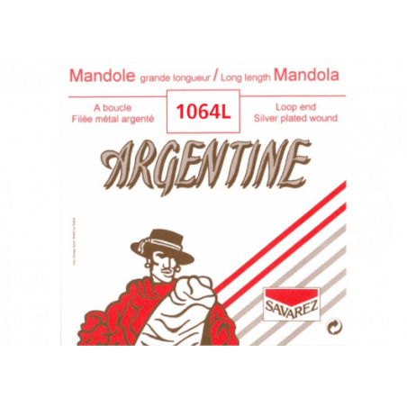 Argentine  1064L - Corde mandole au détail 4e Filé Métal Argenté - Grande Longueur