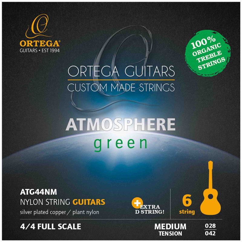 Ortega ATG44NM - Jeu de cordes guitare classique Atmosphere Green - Tension médium