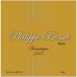 Philippe Bosset PBACO1253 - Jeu de cordes pour acoustique soft brass 80/20 - Light 12-53