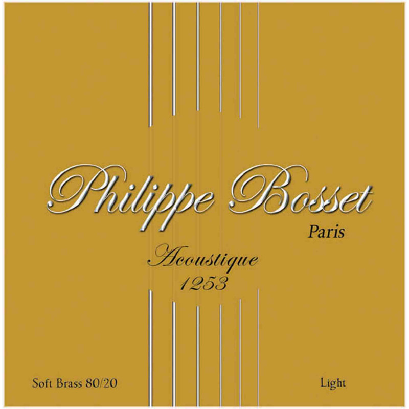 Philippe Bosset PBACO1253 - Jeu de cordes pour acoustique soft brass 80/20 - Light 12-53