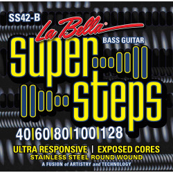 Labella SS42-B - Jeu de 5 cordes basse électrique Super Steps - Custom Light 40-128