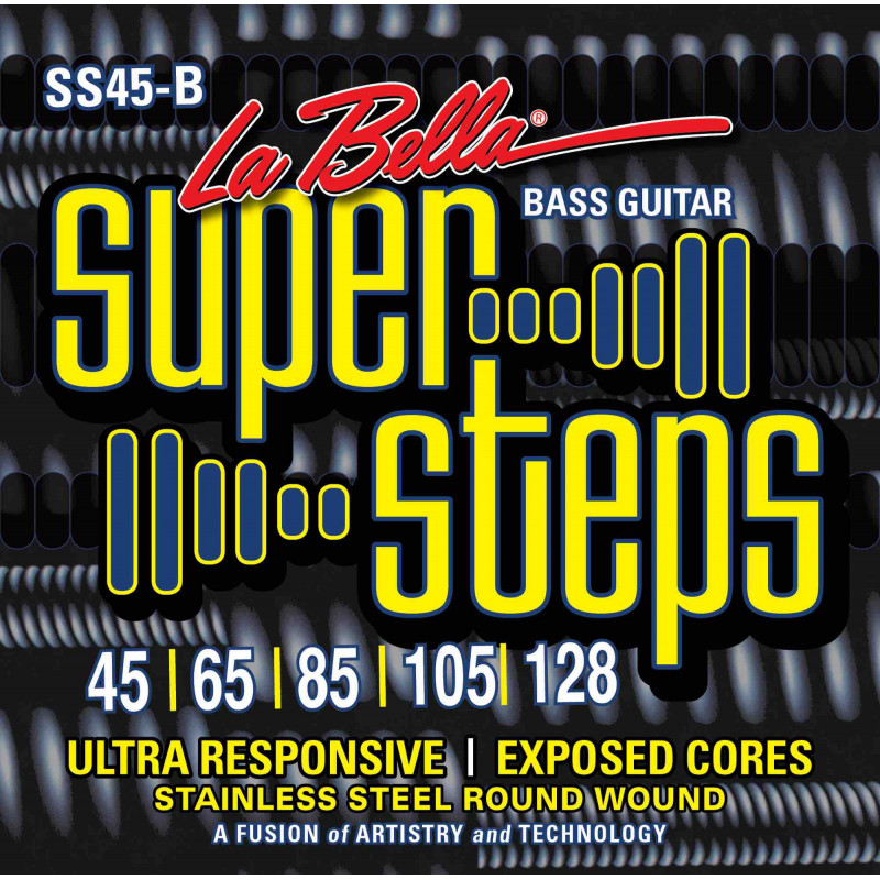 Labella SS45-B - Jeu de 5 cordes basse électrique Super Steps - Custom Light 45-128