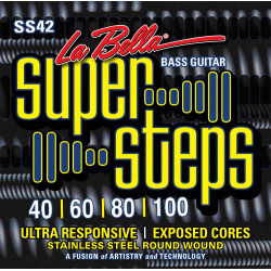 Labella SS42 - Jeu de cordes basse électrique Super Steps - Custom Light 40-100