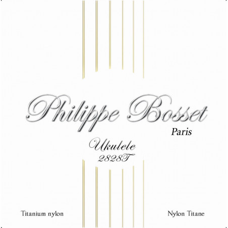 Philippe Bosset PBUKU2828T - Jeu de cordes ukulélé soprano/ténor nylon titane - 28-28