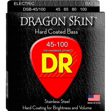 DR DSB45100 - Jeu de cordes basse électrique Dragon Skin - Médium-Lite 45-100