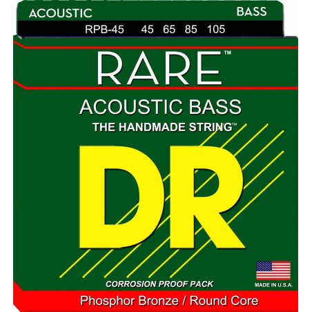 DR RPB45 - Jeu de cordes phosphore bronze basse acoustique Rare - Médium 45-105