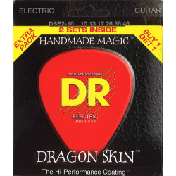 DR DSE10PACK - Pack de 2 jeux de cordes guitare électrique Dragon Skin - Médium 10-46