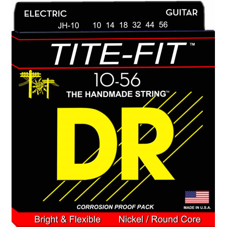 DR DRJH10 - Jeu de cordes guitare électrique Tite-Fit Jeff Healey - 10-56