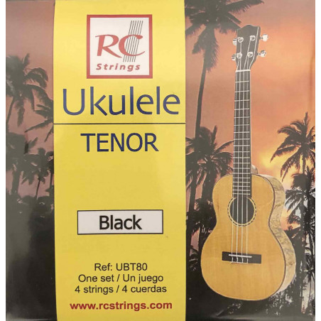 Royal Classic UBT80 JG ukulele tenor black - jeu de cordes