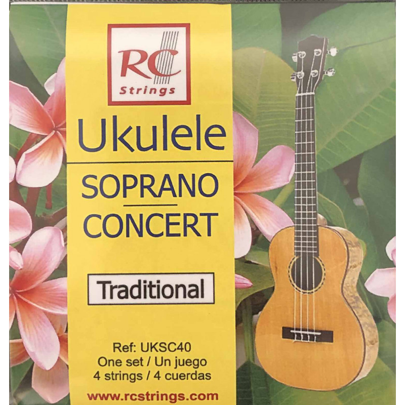 Royal Classic UKCS40 JG ukulele Soprano ou Concert - clear nylon - jeu de cordes