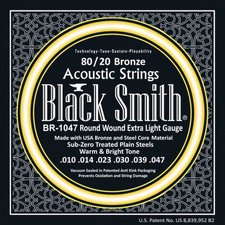 Black Smith BR1047 - Jeu Cordes acoustiques bronze 10-47