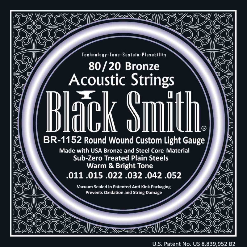 Black Smith BR1152 - Jeu Cordes acoustiques bronze 11-52