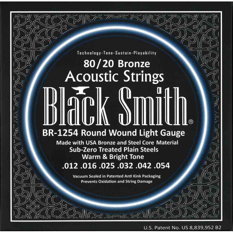 Black Smith BR1254 - Jeu Cordes acoustiques bronze 12-54