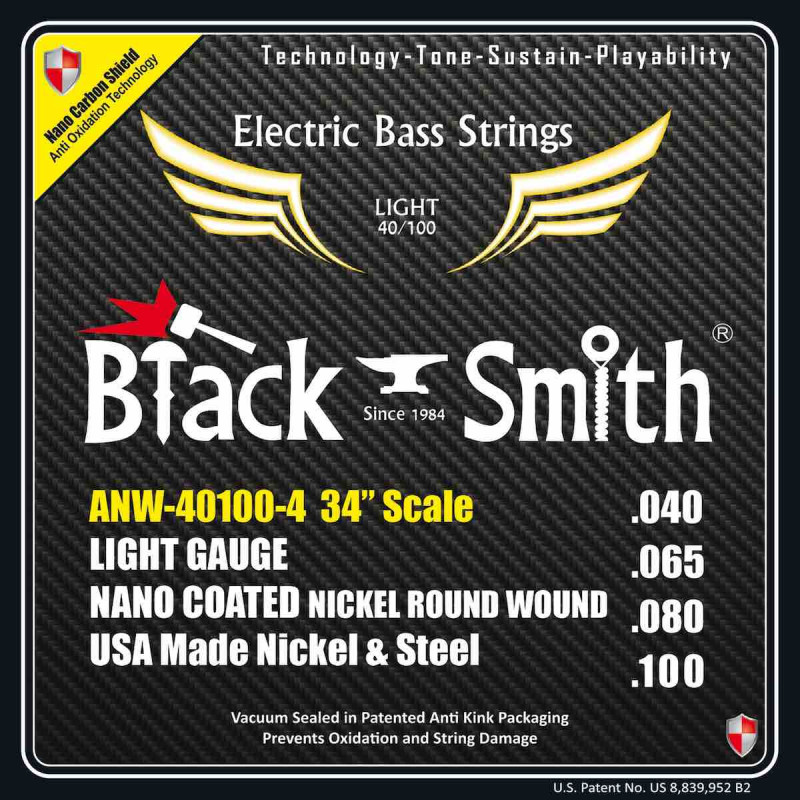 Black Smith A-NW40100-434 - Jeu Cordes basse 4 cordes 40-100  34''