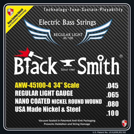 Black Smith A-NW45100-434 - Jeu Cordes basse 4 cordes 45-100 34''