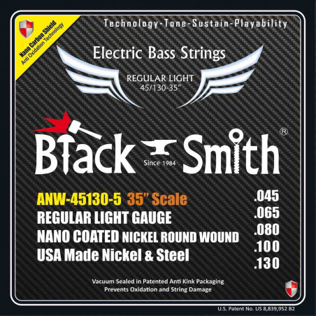 Black Smith A-NW45130-535 - Jeu Cordes basse 5 cordes 45-130 35''