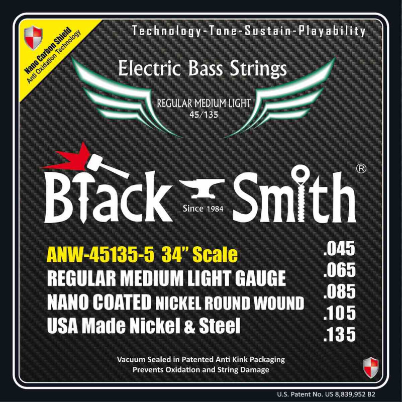 Black Smith A-NW45135-534 - Jeu Cordes basse 5 cordes 45-135 34''