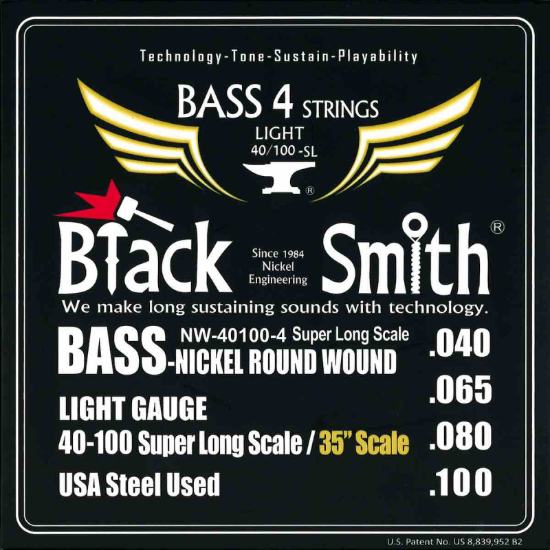 Black Smith NW40100-435 - Jeu Cordes basse 4 cordes 40-100 35''