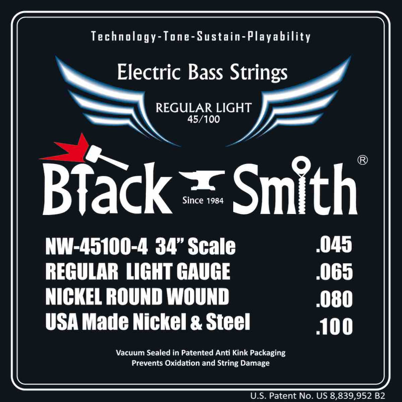 Black Smith NW45100-434 - Jeu Cordes basse 4 cordes 45-100 34''
