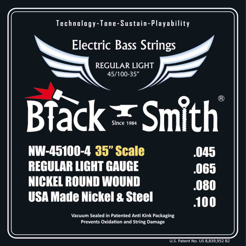 Black Smith NW45100-435 - Jeu Cordes basse 4 cordes 45-100 35''
