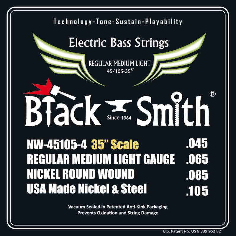 Black Smith NW45105-435 - Jeu Cordes basse 4 cordes 45-105 35 ''