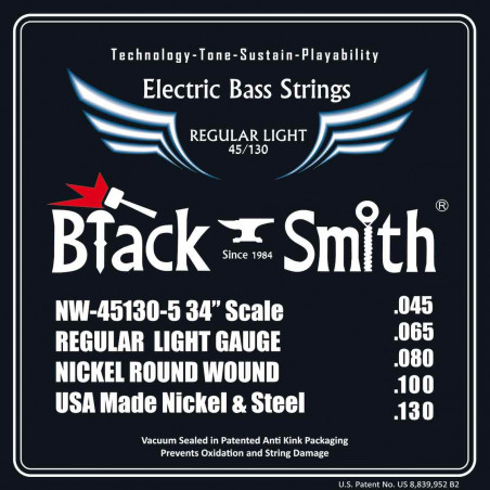 Black Smith NW45130-534 - Jeu Cordes basse 5 cordes 45-130 34''