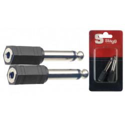 Stagg AC-PMJFSH - Adaptateur mini JACK fem.stéréo/ JACK mâle mono - 2 pièces