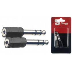 Stagg AC-PMSJFSH - Adaptateur mini JACK fem.stéréo/ JACK mâle stéréo - 2 pièces